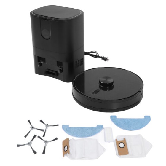 自動ゴミ収集機能付きロボット掃除機（モップ付き）、5200mAh、34.5x34.5x9.8cm